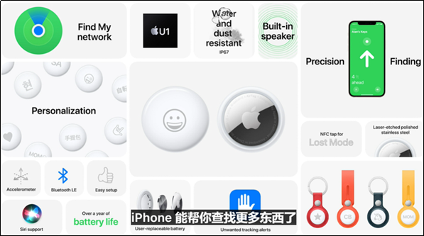 苹果发布追踪配件AirTag