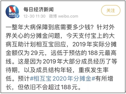 定了！相互宝2020年最高不超过188元！
