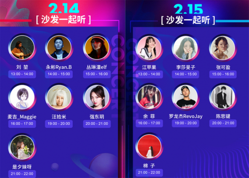 QQ音乐情人节推出“家”年华活动，群星宅家开直播和用户“宅”一起