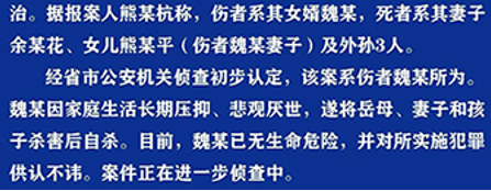 男子悲观厌世杀害一家5口
