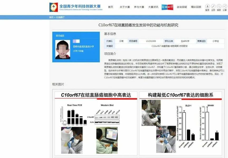 云南省一名小学生研究癌症获奖，官方正对该事件进行调查