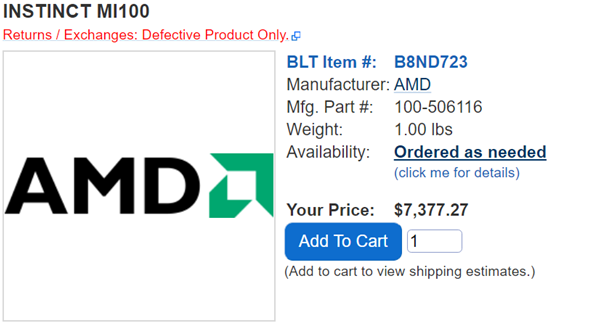 性能超A100 AMD的Instinct MI100加速卡开卖