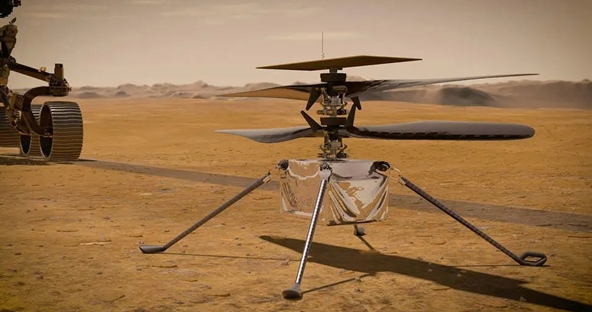 美国火星直升机拍下第一幅彩色照片