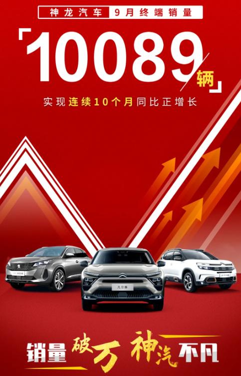 神龙汽车公布9月终端销量：达到10089辆
