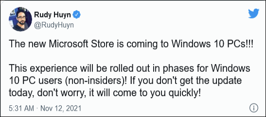 全新Windows 11微软商店向普通Windows 10用户推出