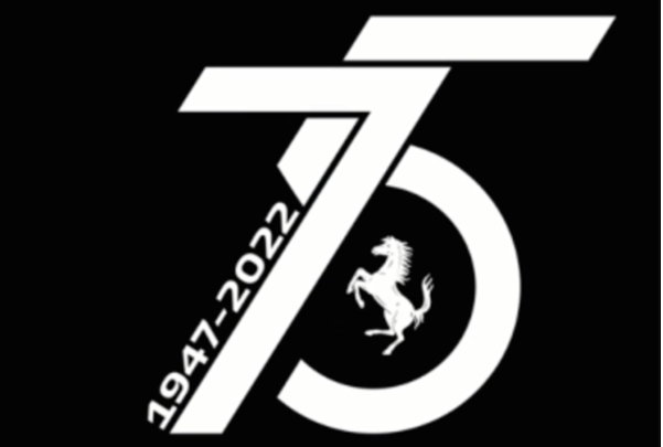 法拉利发布75周年纪念logo：年份数字和跃马元素组成
