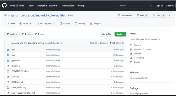 Google宣布对Material Color Utilities代码库进开源